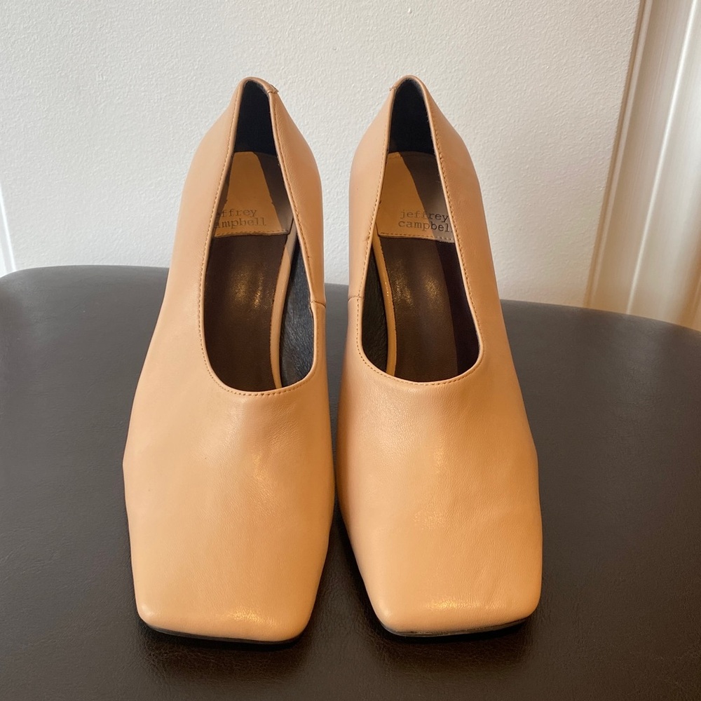 Jeffrey Campbell Nude Square Toe Pumps